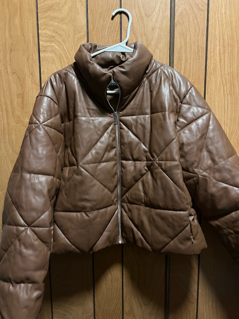 PrettyLittleThing Brown Quilted Puffer Jacket